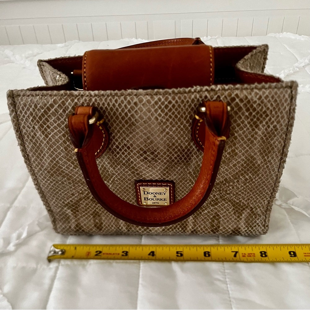 Python Snake Print Leather W/ Brown Leather Trim … - image 2